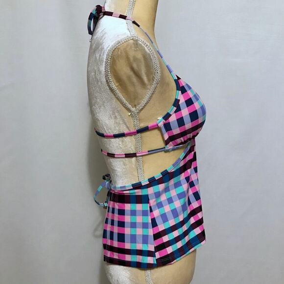 Hula Honey NWT Gingham Halter Tankini Women XS - Picture 7 of 10